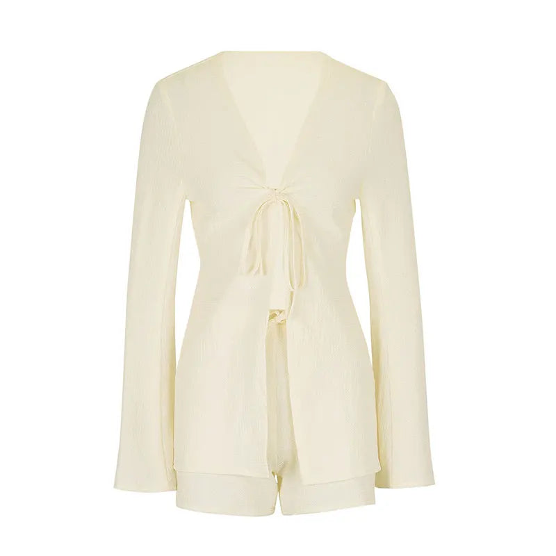 Blusa y short de 2 piezas, nueva moda urbana primavera verano