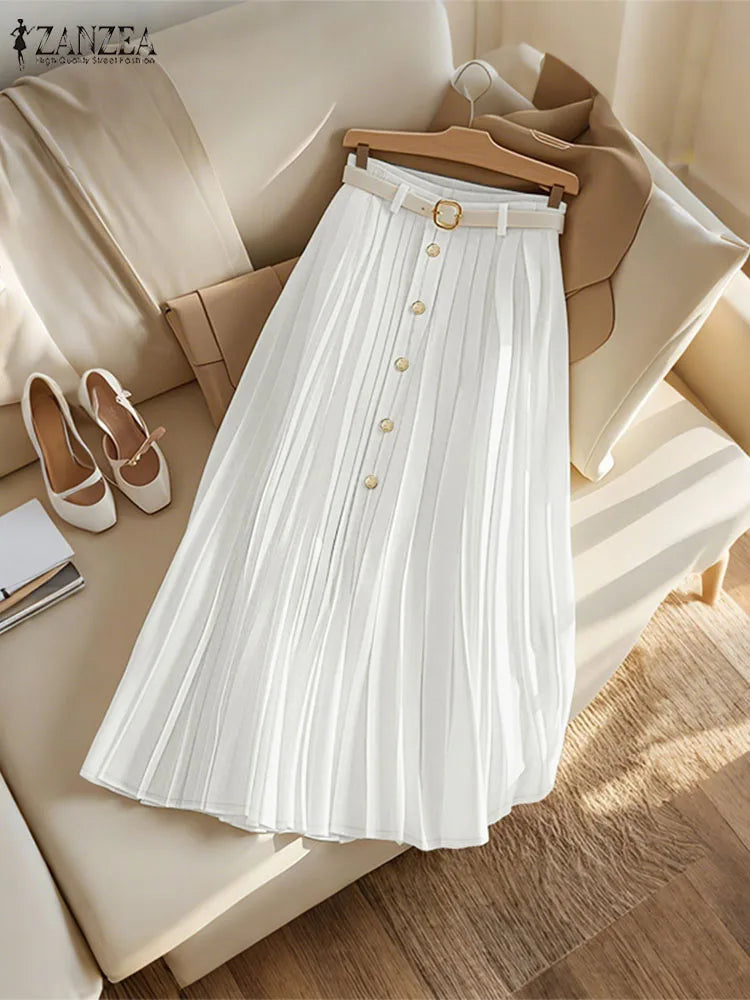 Falda plisada de cintura alta
