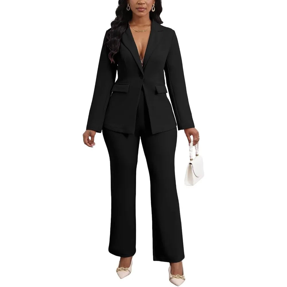 Womens 2 Piece Pant Suits Dressy Blazer Jacket Flare Pants Set Womenzara woman 2025 new collection ropa mujer traf
