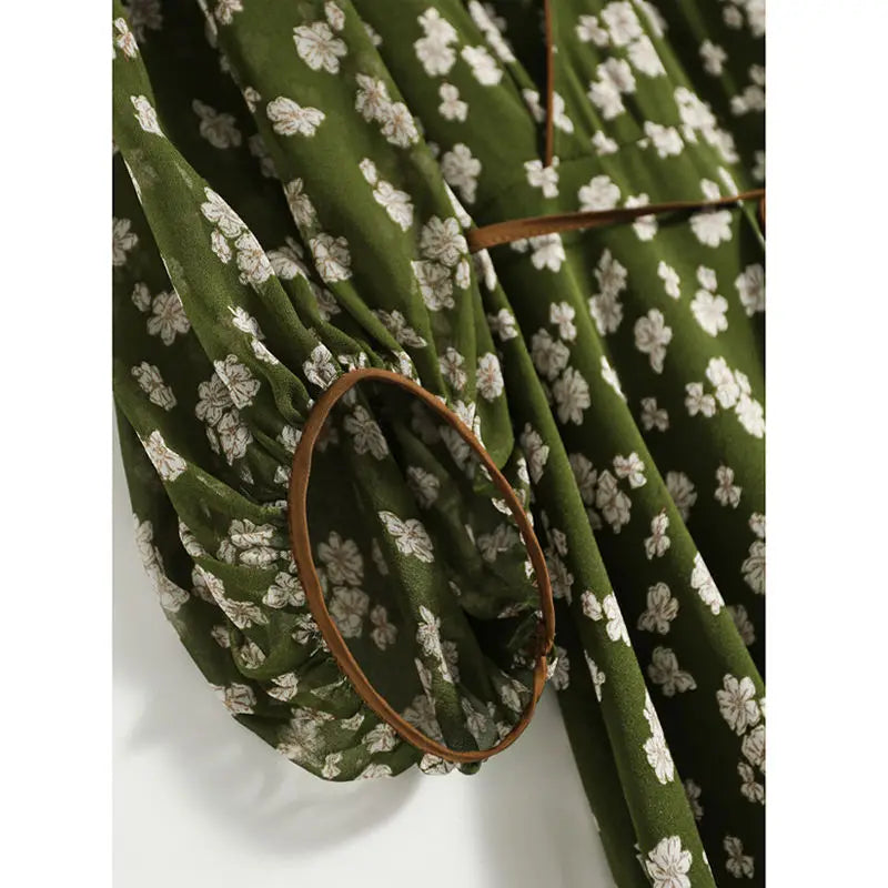 Vestido Floral Fashion con Falda Midi