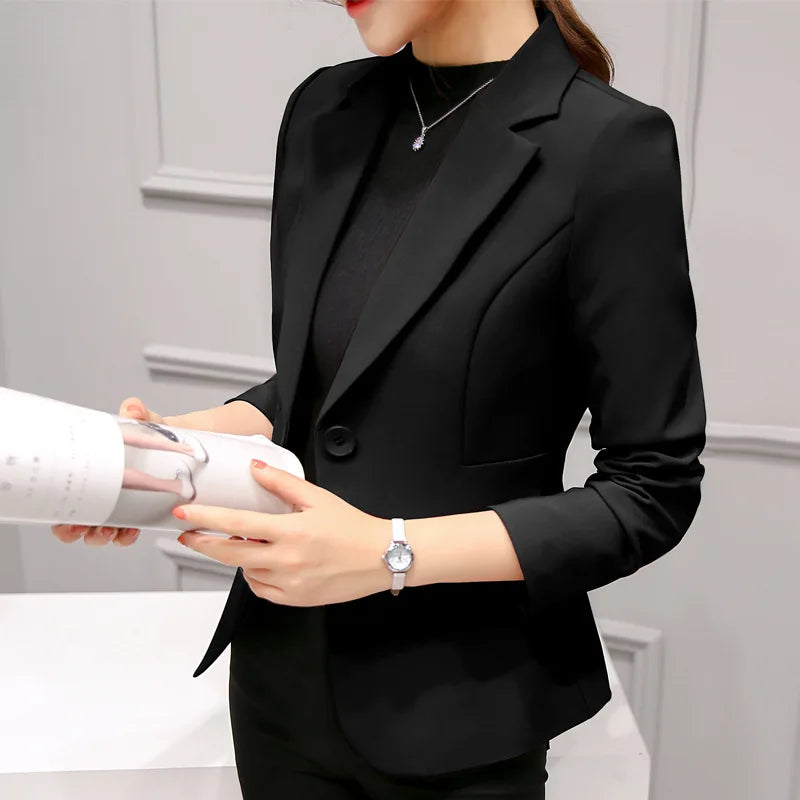 Blazer Women Elegant Business Lady Jacket New Women Full Sleeve Work Blazer Female Casual Coat Six Color Available Blazers