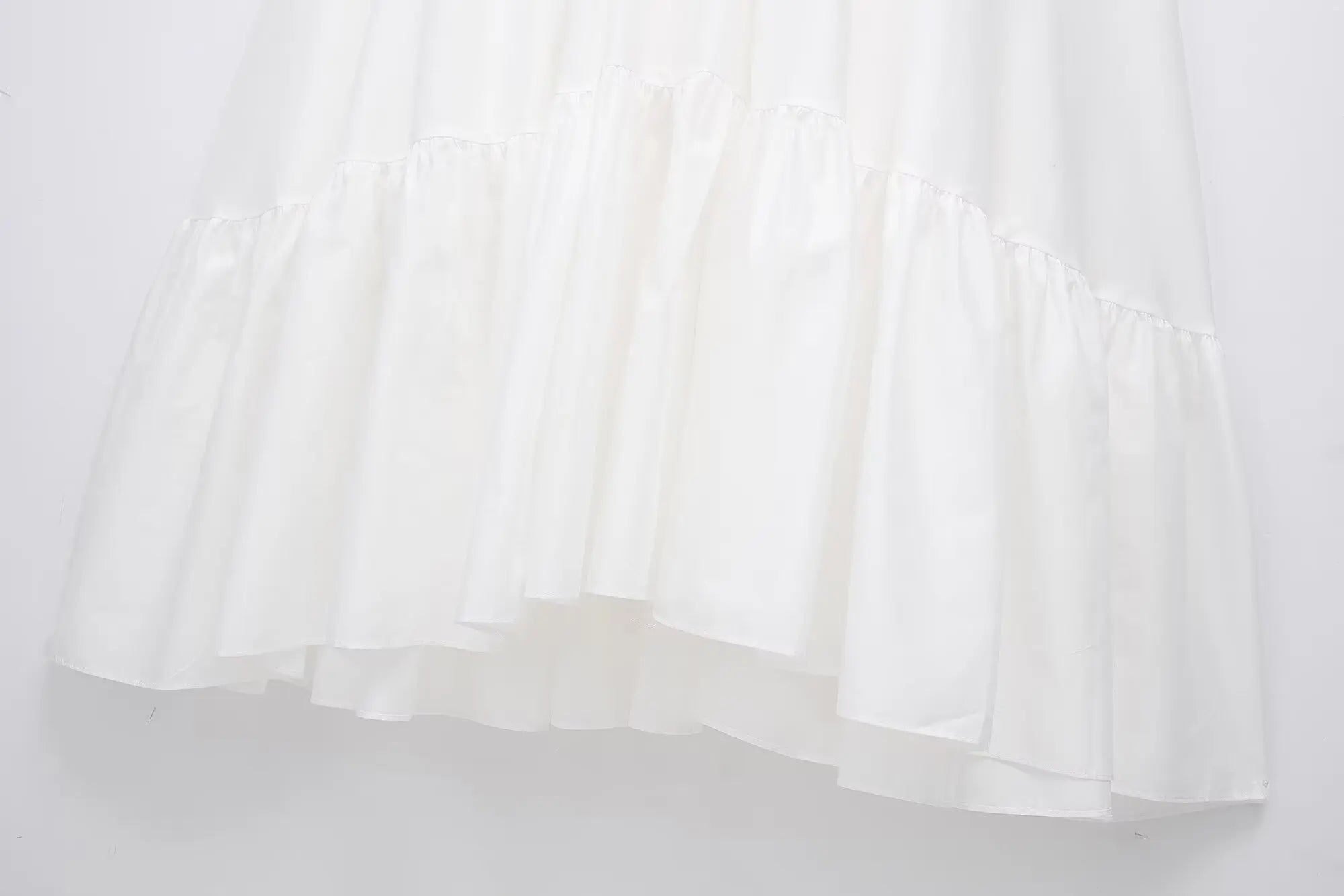 TFMLN New Elegant Women's Tierred Long Dress Summer Classic Fashion Solid Side Zipper Dresses High-Waist A-line Party Soft Dress