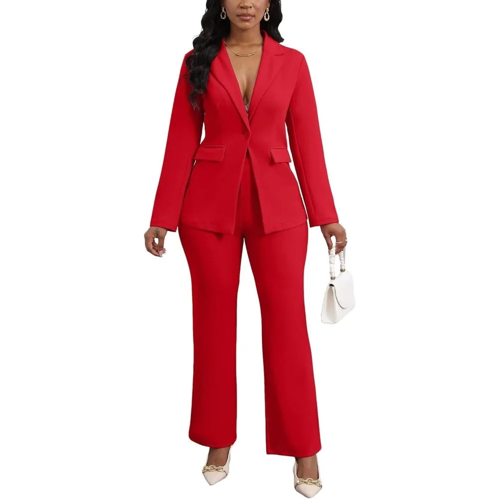 Womens 2 Piece Pant Suits Dressy Blazer Jacket Flare Pants Set Womenzara woman 2025 new collection ropa mujer traf