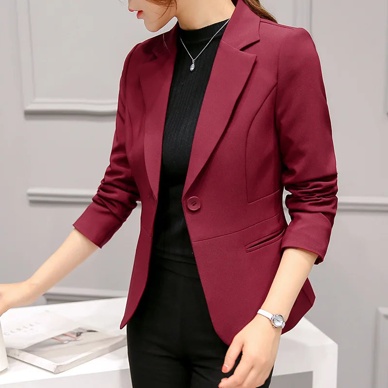 Blazer Women Elegant Business Lady Jacket New Women Full Sleeve Work Blazer Female Casual Coat Six Color Available Blazers