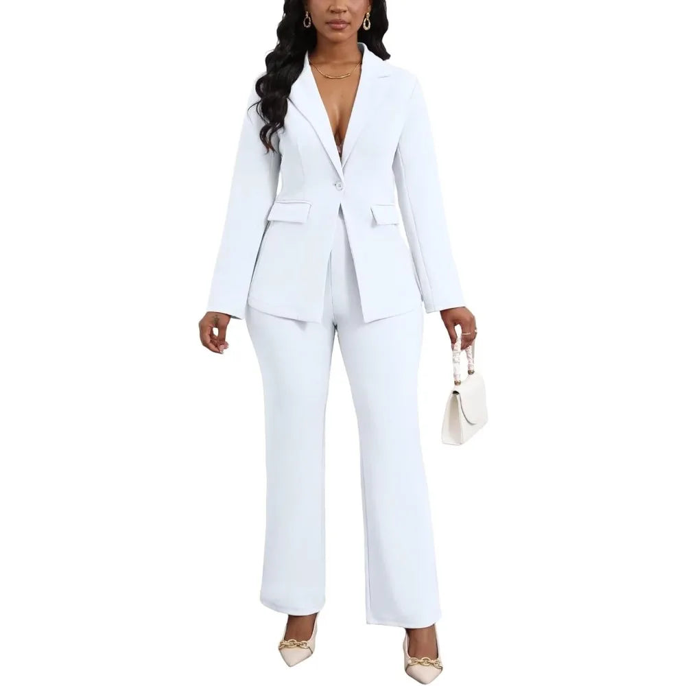 Womens 2 Piece Pant Suits Dressy Blazer Jacket Flare Pants Set Womenzara woman 2025 new collection ropa mujer traf