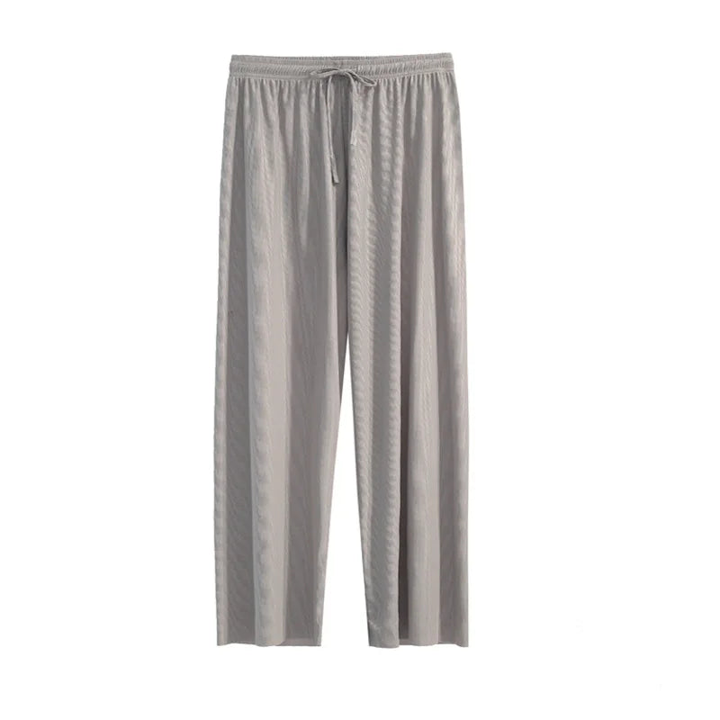Pantalones holgados de seda fresca
