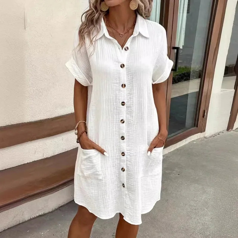 Vestido de Verano Minimalista con Escote en V