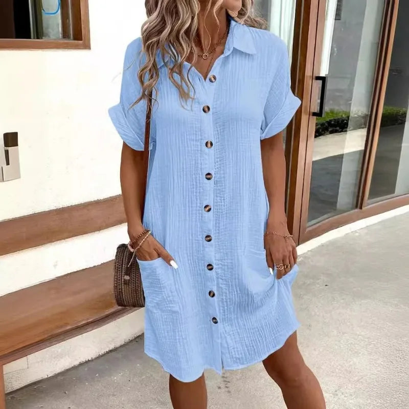 Vestido de Verano Minimalista con Escote en V