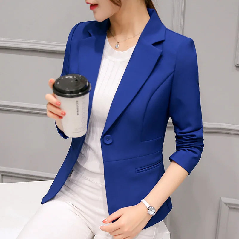 Blazer Women Elegant Business Lady Jacket New Women Full Sleeve Work Blazer Female Casual Coat Six Color Available Blazers