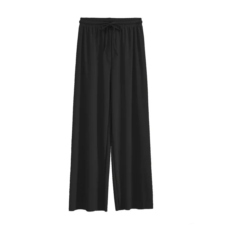 Pantalones holgados de seda fresca