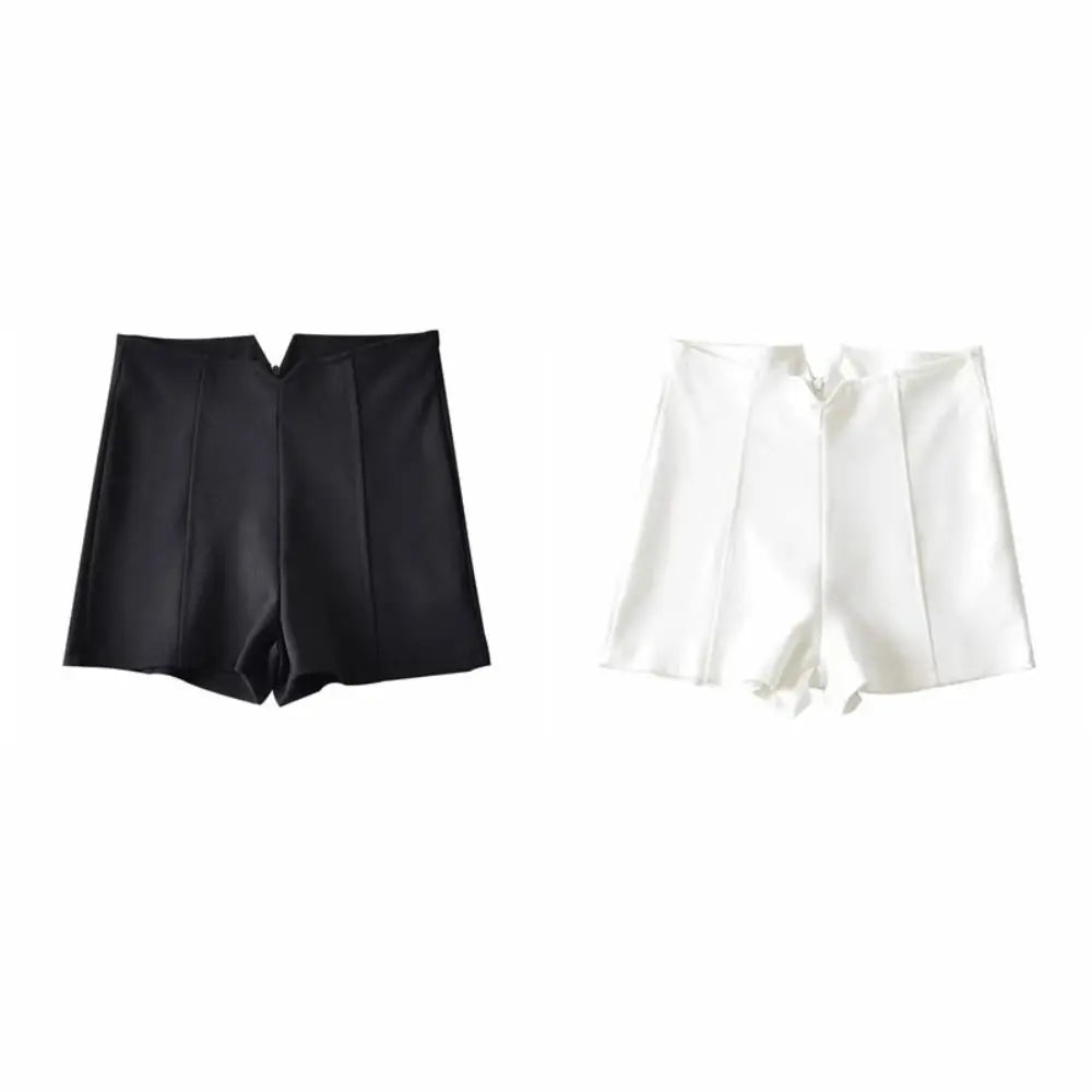 Pantalones cortos de traje de cintura alta