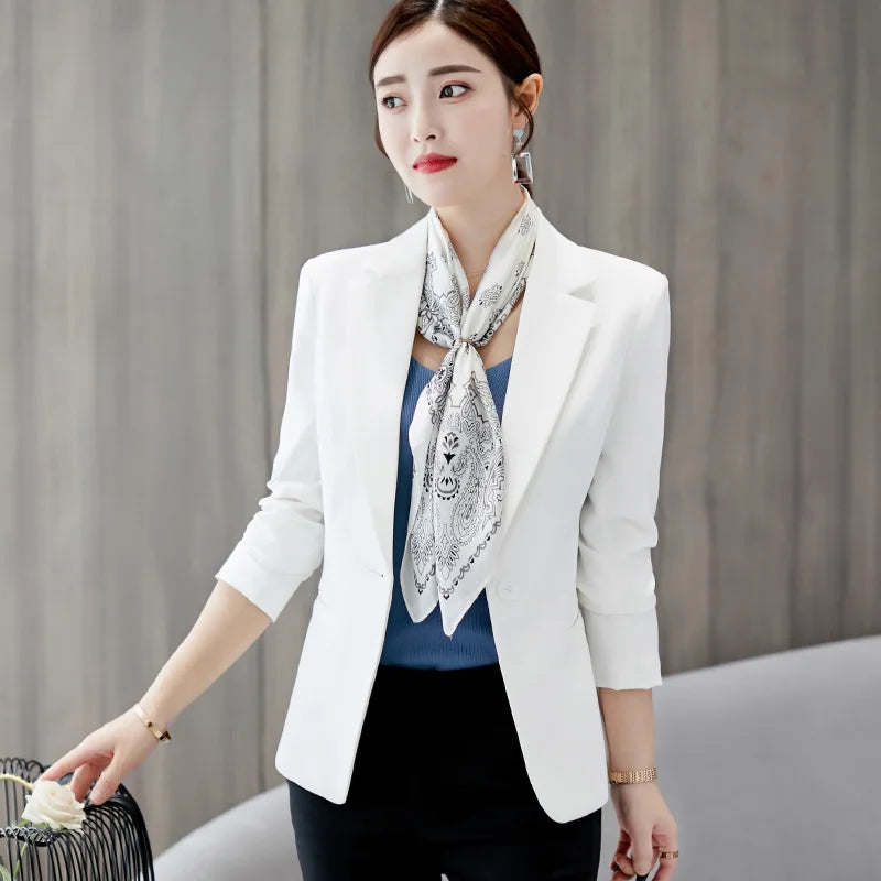 Blazer Women Elegant Business Lady Jacket New Women Full Sleeve Work Blazer Female Casual Coat Six Color Available Blazers