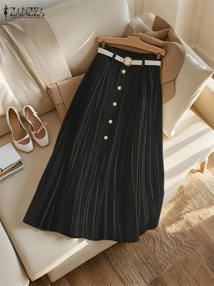 Falda plisada de cintura alta