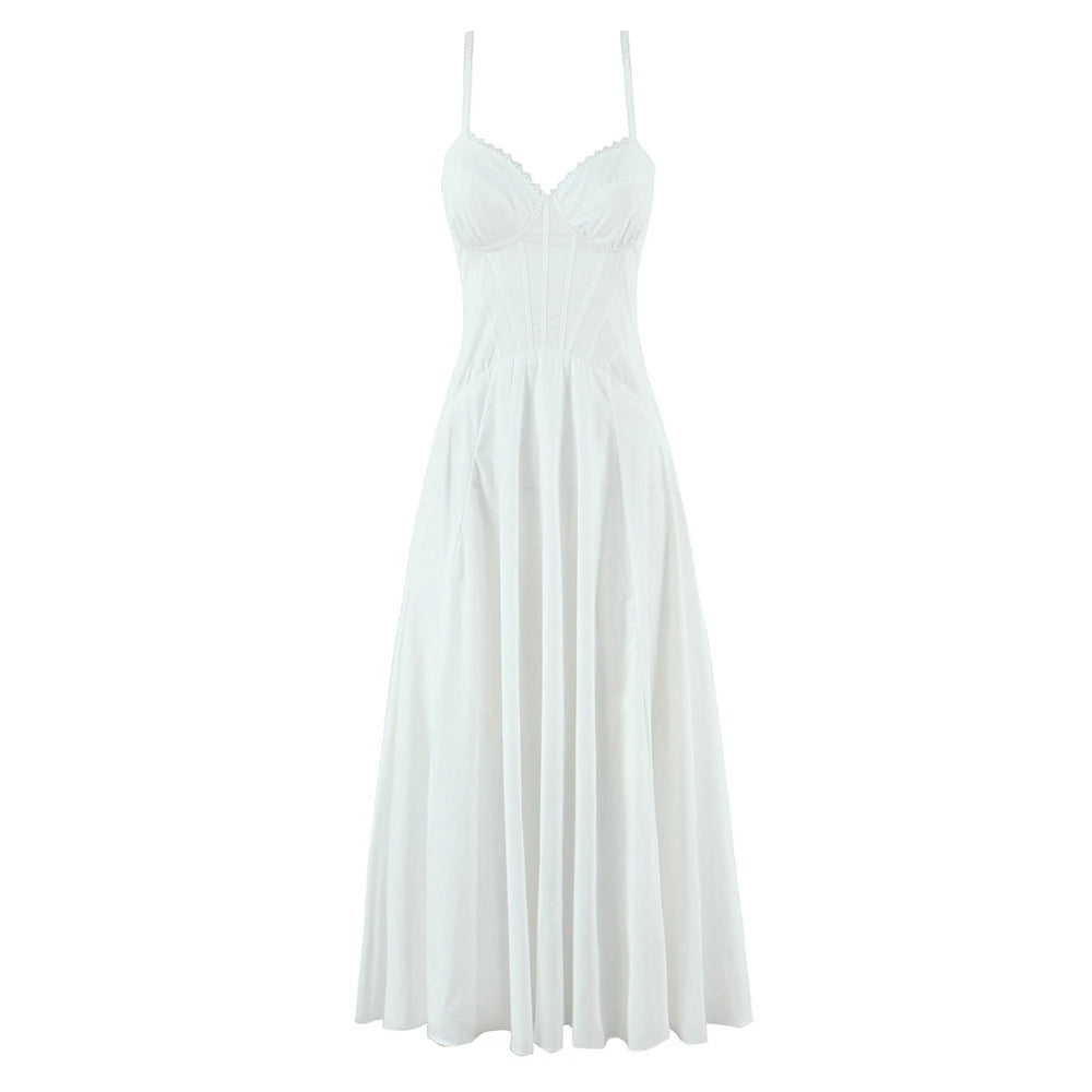 Vestidos Panel de Encaje Blanco