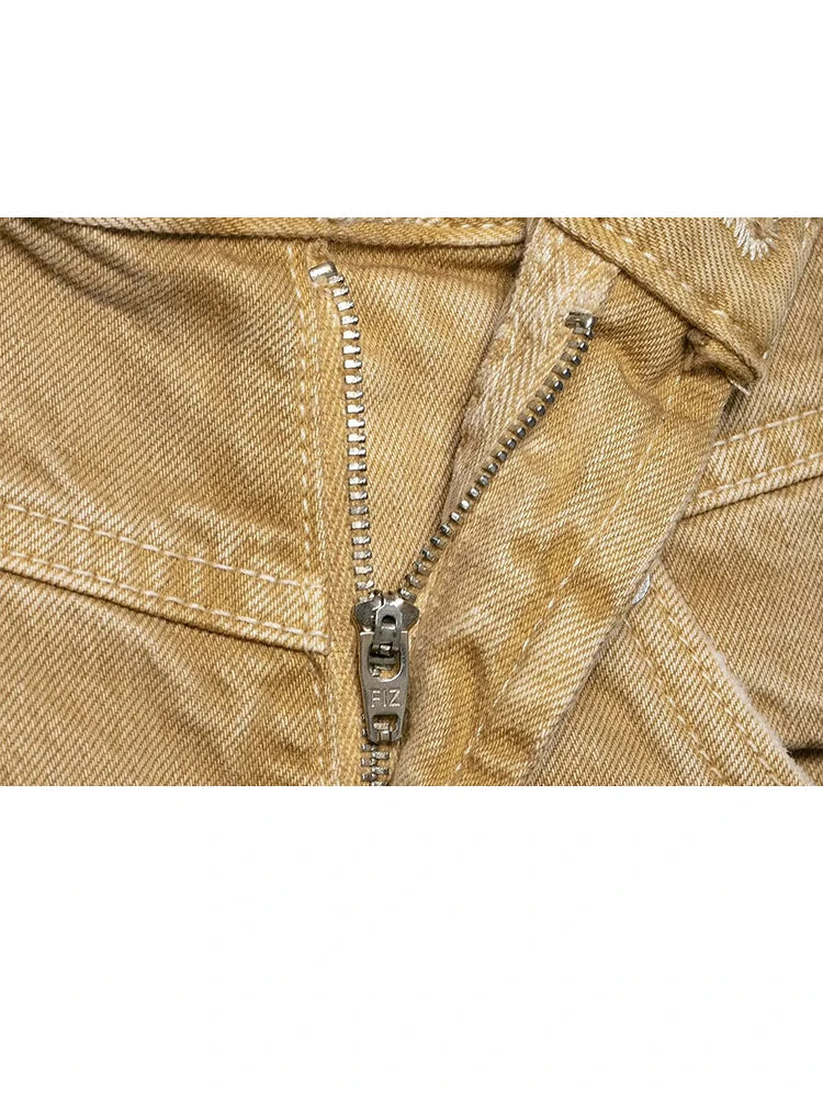 HH 2025 Woman's Autumn New Fashion Retro Low-Waist Wide Leg Jeans Female High Street Casual Zipper With Pockets Pants Mujer