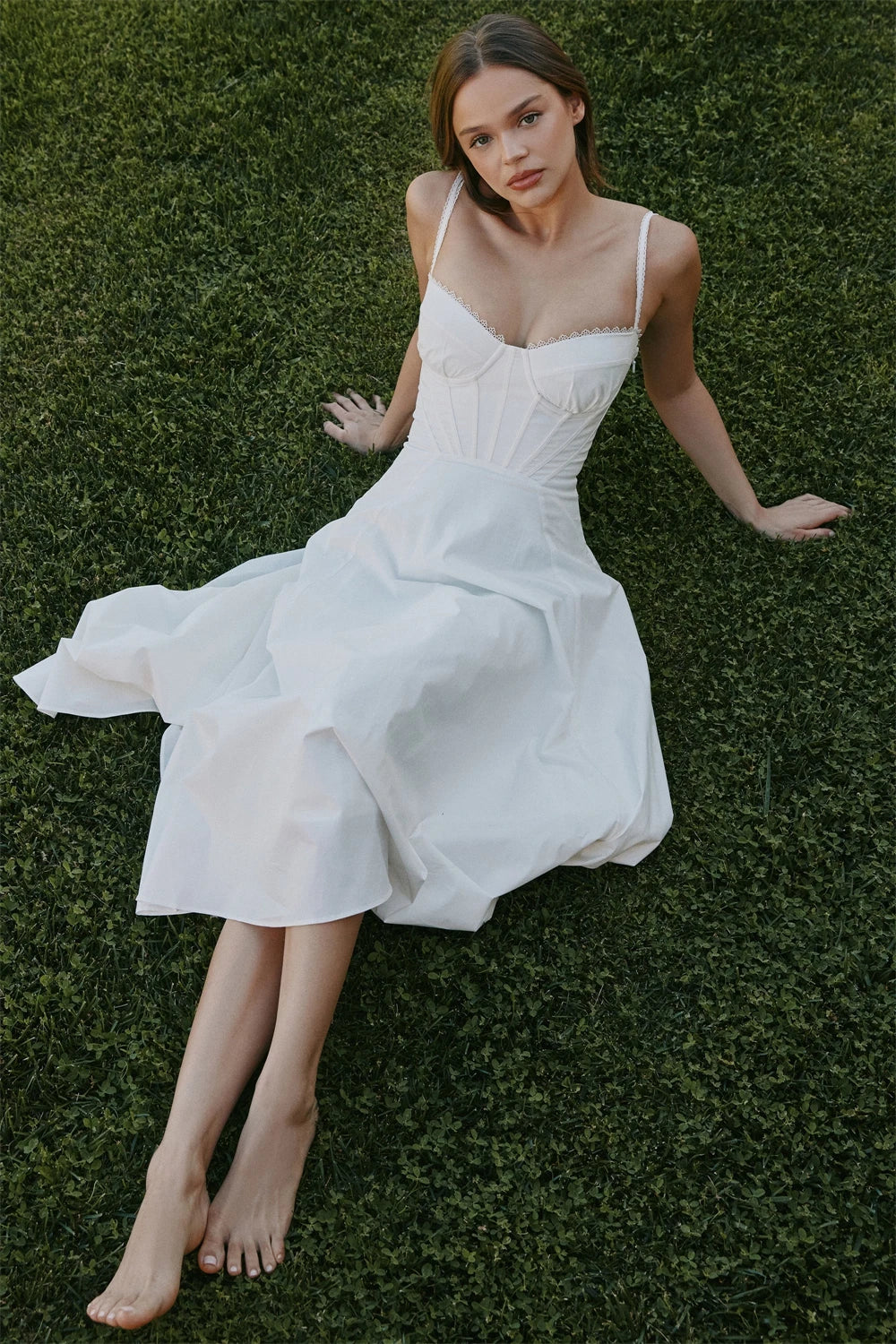 Vestidos Panel de Encaje Blanco