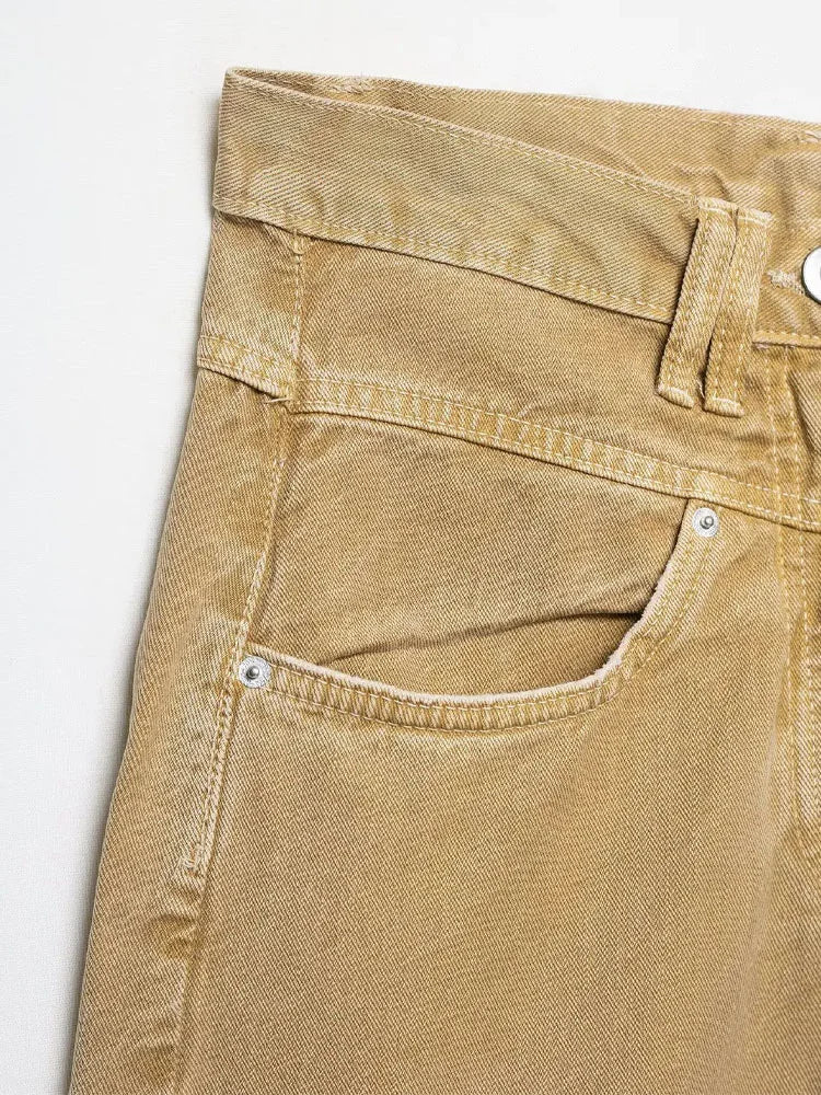 HH 2025 Woman's Autumn New Fashion Retro Low-Waist Wide Leg Jeans Female High Street Casual Zipper With Pockets Pants Mujer