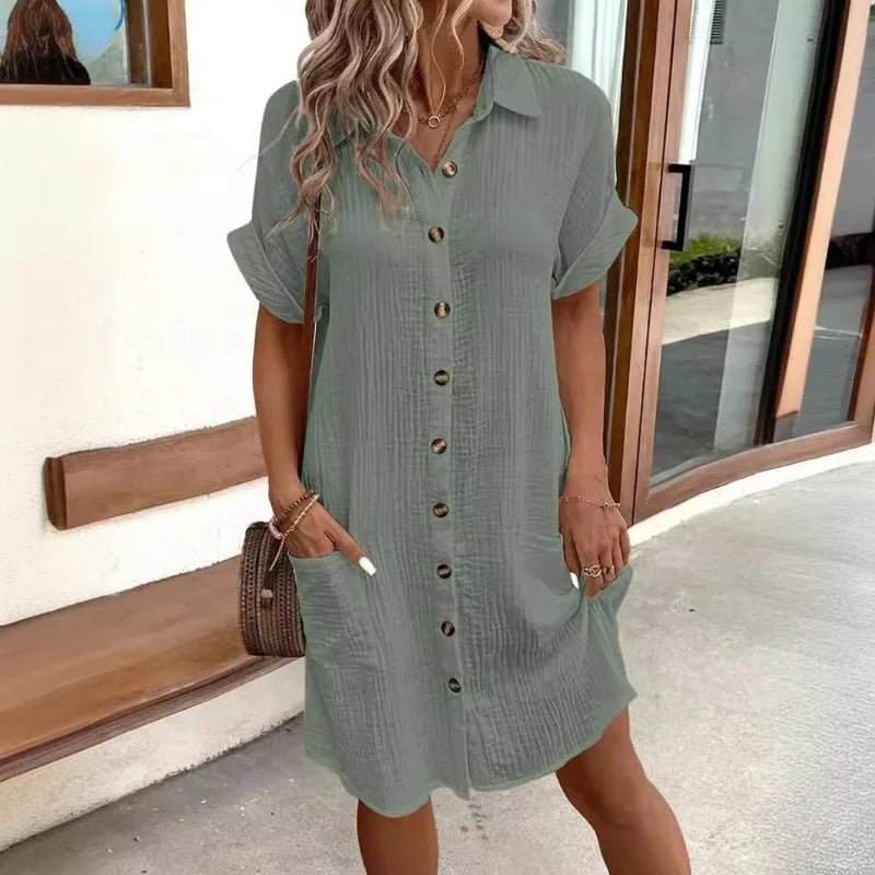 Vestido de Verano Minimalista con Escote en V