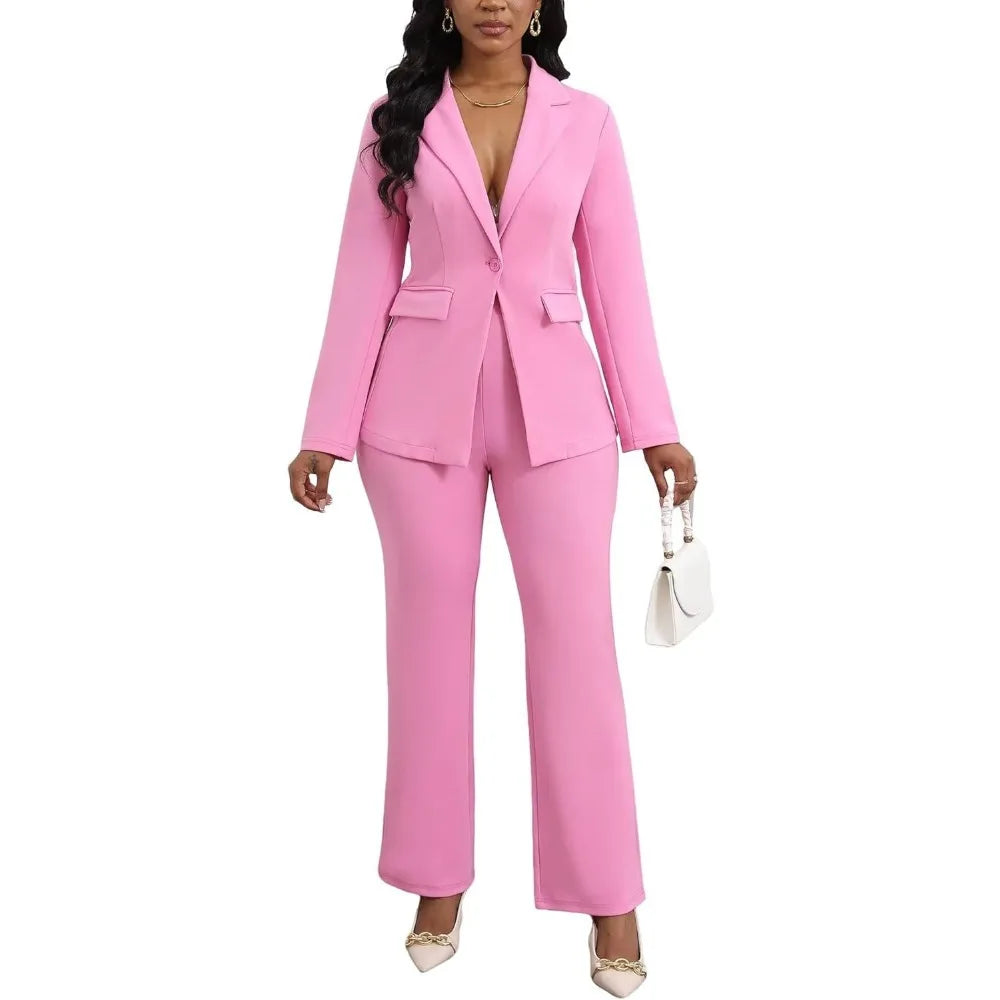 Womens 2 Piece Pant Suits Dressy Blazer Jacket Flare Pants Set Womenzara woman 2025 new collection ropa mujer traf