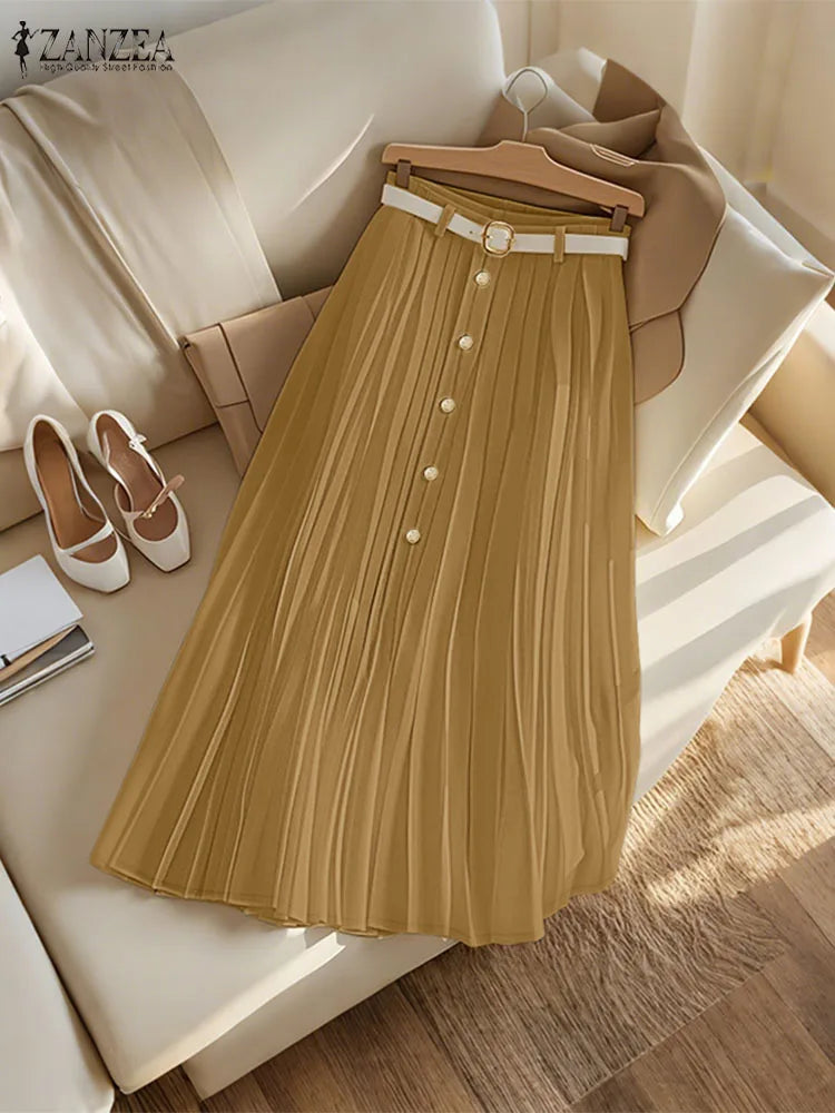 Falda plisada de cintura alta