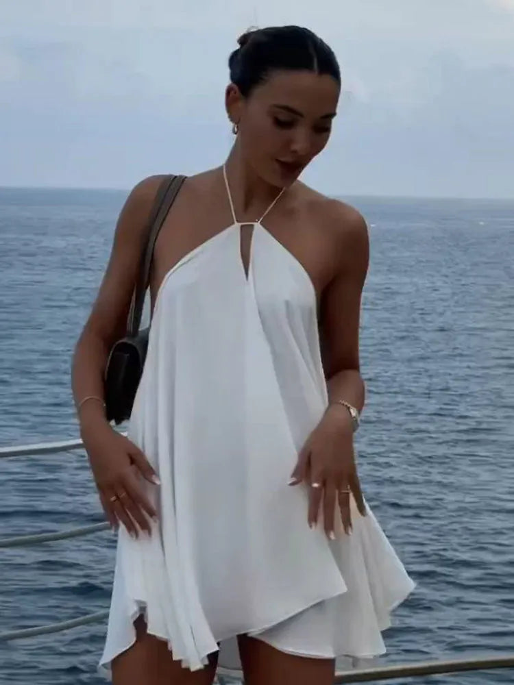 Vestido blanco con volantes